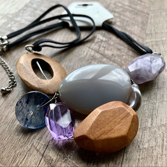 Purple Natural Elements Radiant Necklace, Boho, Healing Crystal, Wedding Guest - Picture 5 of 8